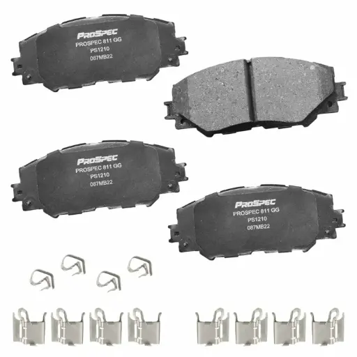 [PS1210] PROSPEC Premium Ceramic Brake Pads with Hardware Lexus HS250h, Pontiac Vibe, Scion xB, Scion xD, Toyota Corolla, Toyota Matrix, Toyota Prius V, Toyota RAV4